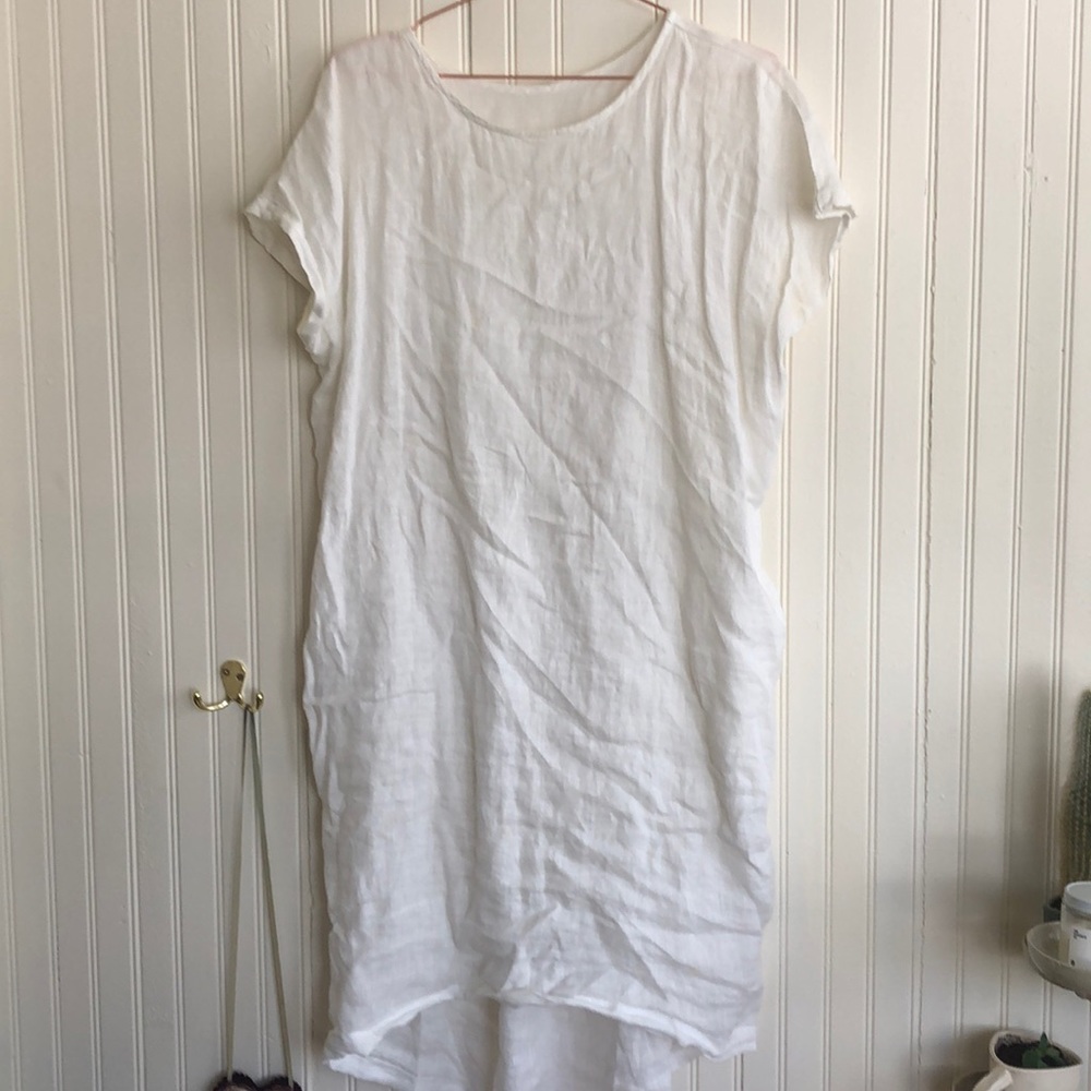 Black Crane linen cocoon dress